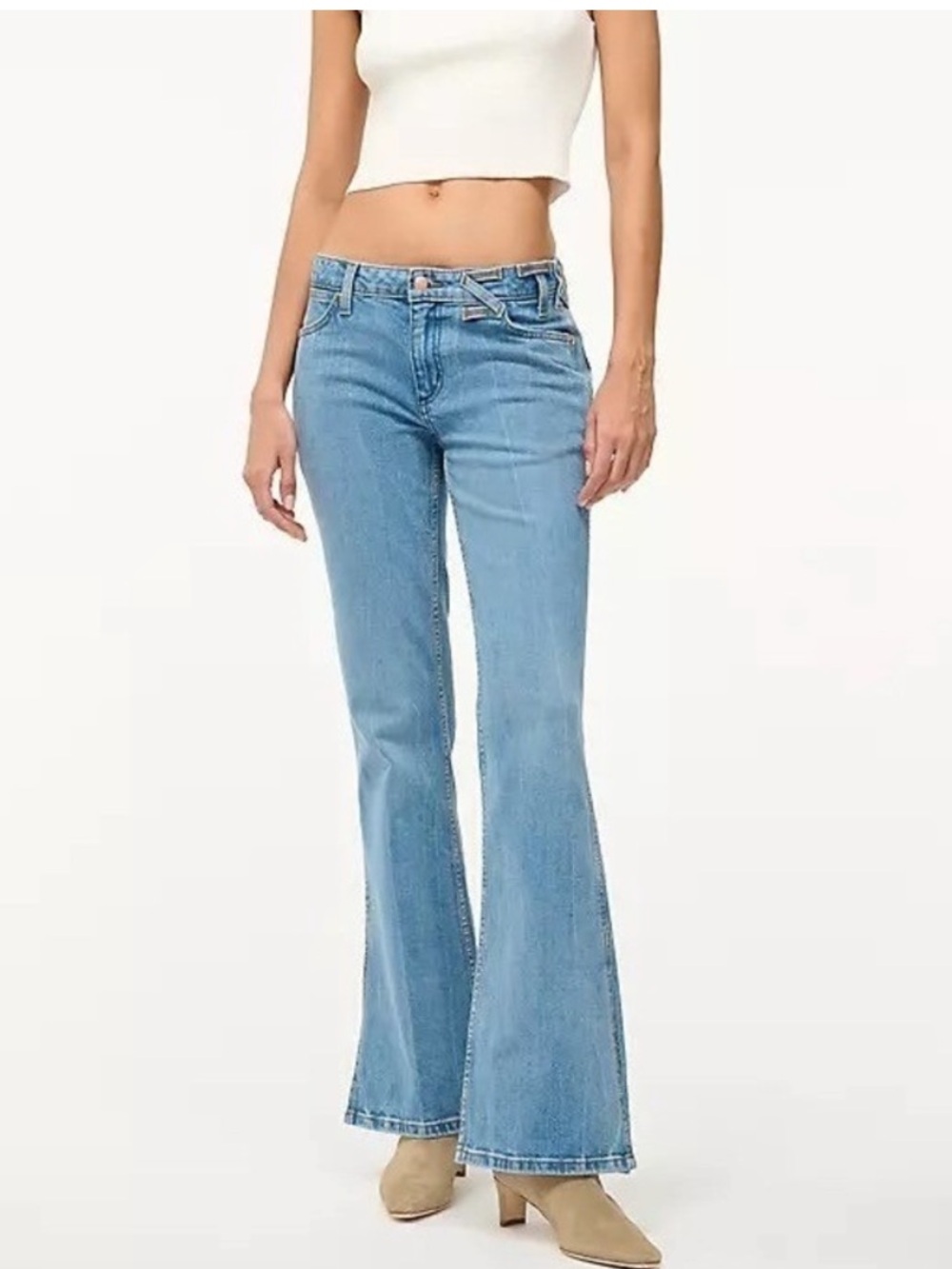WRANGLER x STAUD The Bikini Jean Low Rise Flare Side Slit Denim Size 25